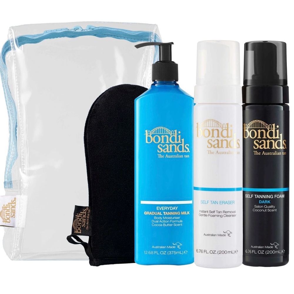 Bondi Sands The Best of Bondi Tanning Gift Set NWT-Foam Eraser Milk Mitt MSRP$66